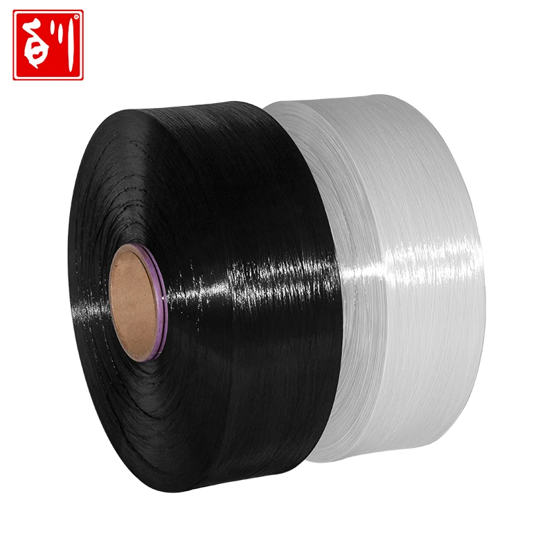 Baichuan 100% polyester FDY yarn black color recycled polyester yarn dyed