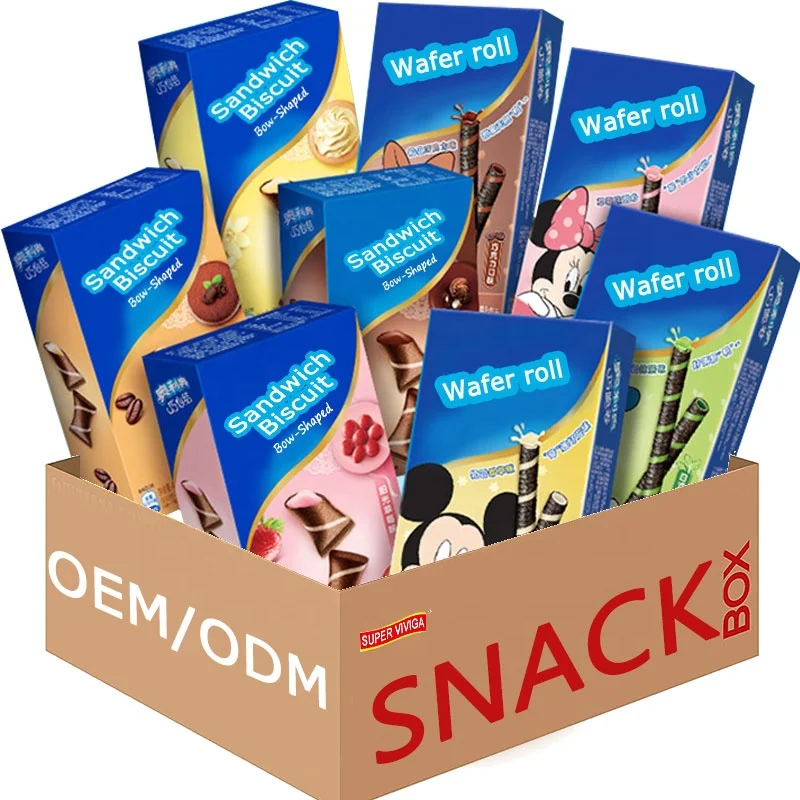 OEM Wafer Roll And Wafer Bites Exotic Snacks Set Sandwich Crispy Biscuit Cookies
