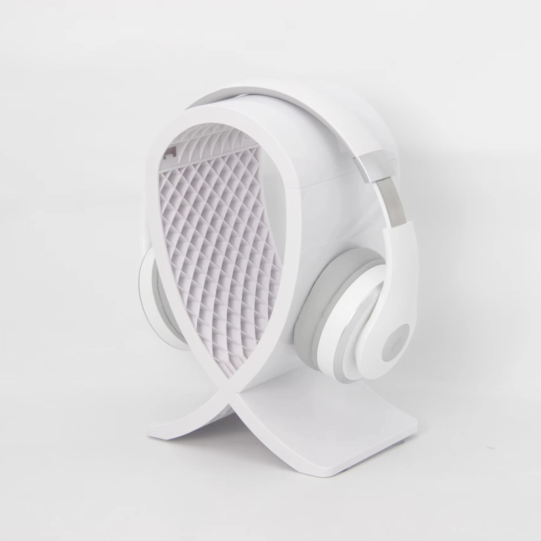 Популярные 2025 новая форма белый цвет пластиковая подставка для наушников гарнитура оптовых продаж