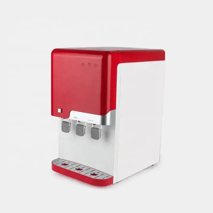 Household Customized hot cold normal three taps RO water filter desktop water dispenser compressor cooling water cooler
