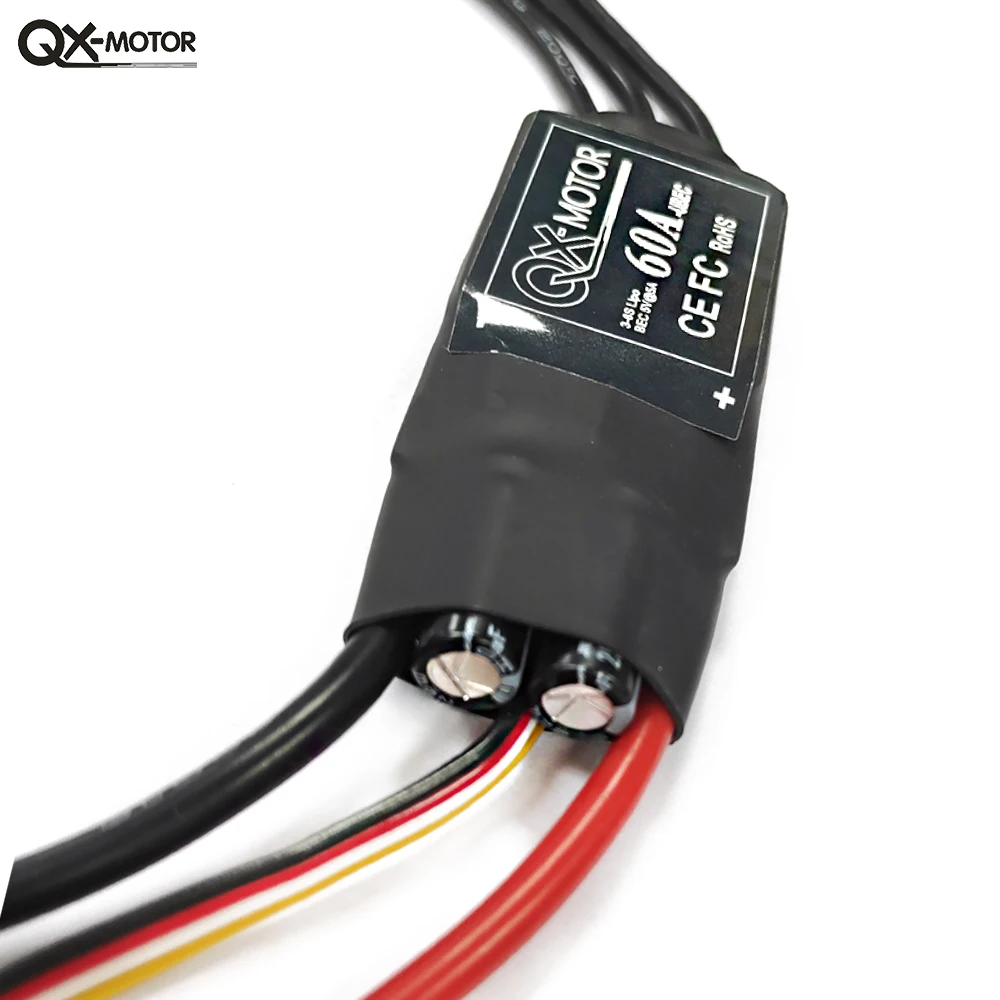 QX-MOTOR 60A 3-6S Brushless ESC with 5v BEC for 64mm 70mm EDF Model Fixed-Wing Aircraft RC Parts & Accs