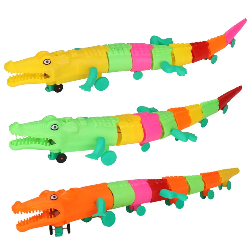 New Pull rope crocodile electric universal crocodile  glow belt music toy stall crawling simulation animal
