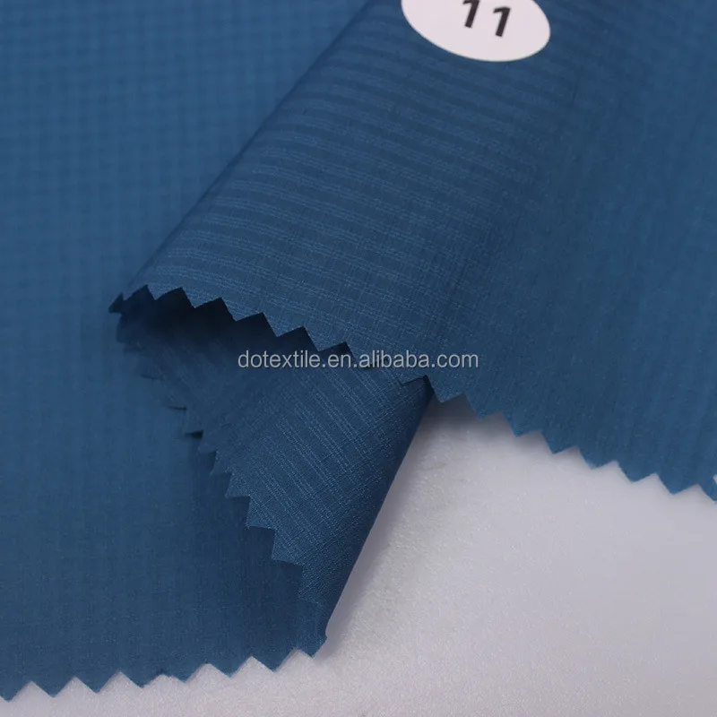 Durable cloth plaid style high density 20d 30d recycled ripstop nylon fabric with environmental material