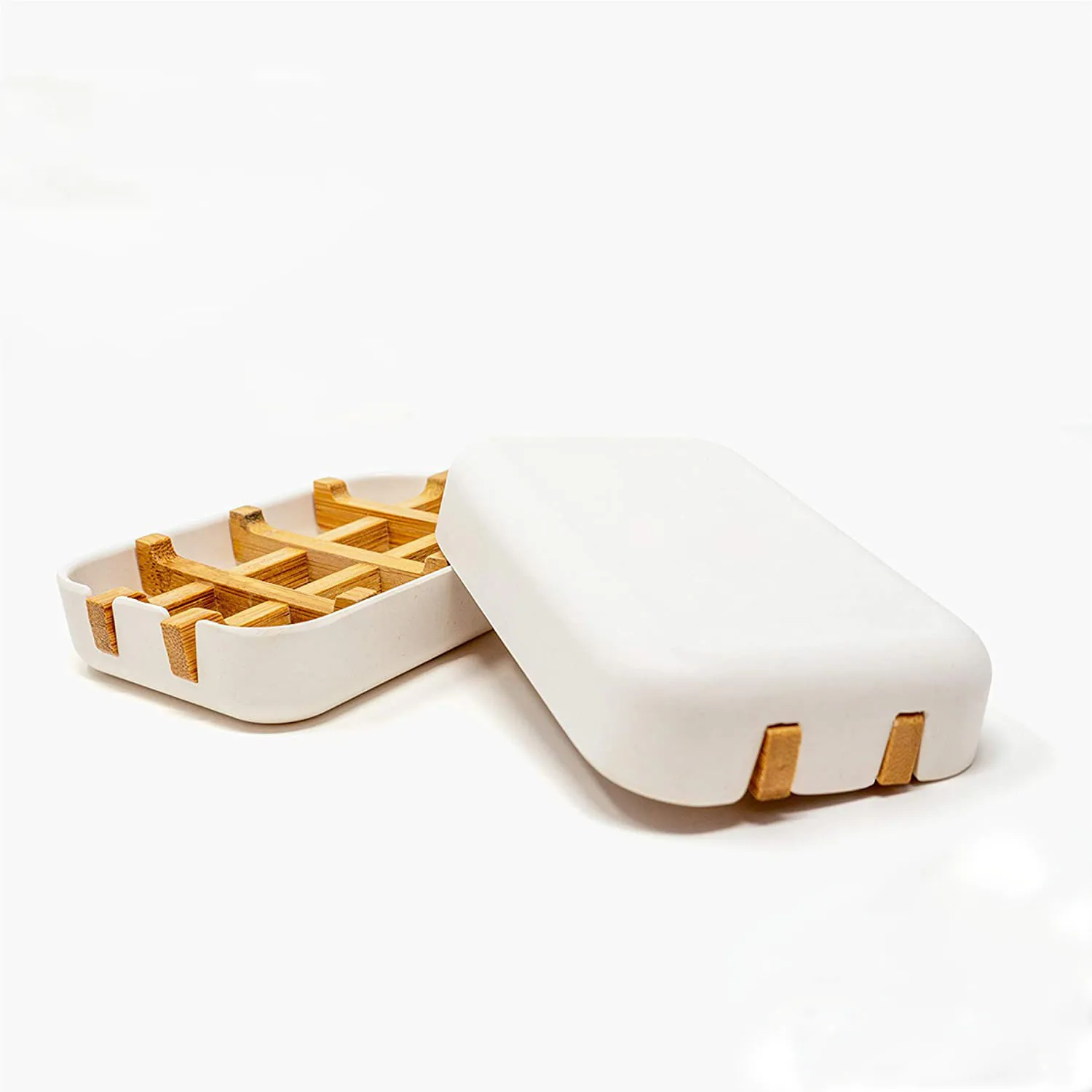 Detachable Design Of Bamboo Fiber Soap Box In Bathroom For Easy Cleaning Bamboo Draining Soap Dishes Holder Bamboo