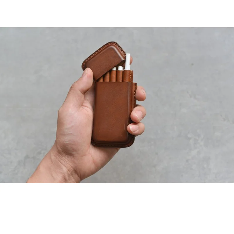 Leather Portable Ashtray Creative Personality Ashtray Handmade Cigarette Case