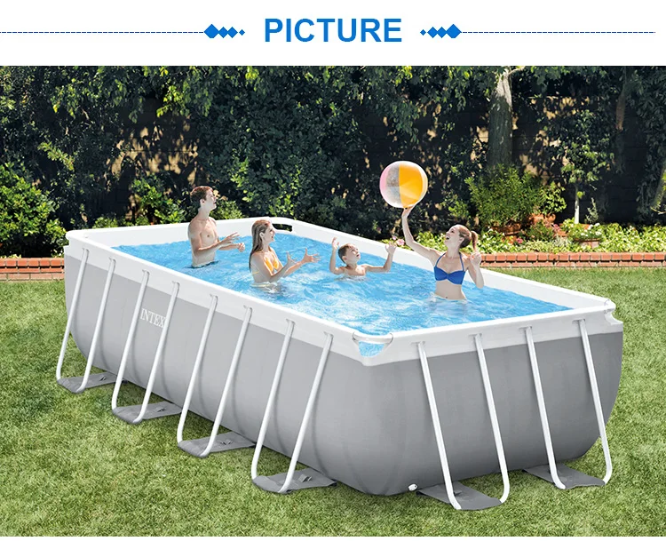 Intex 26788, наземные плавательные бассейны, призматическая рамка, прямоугольный наземный бассейн