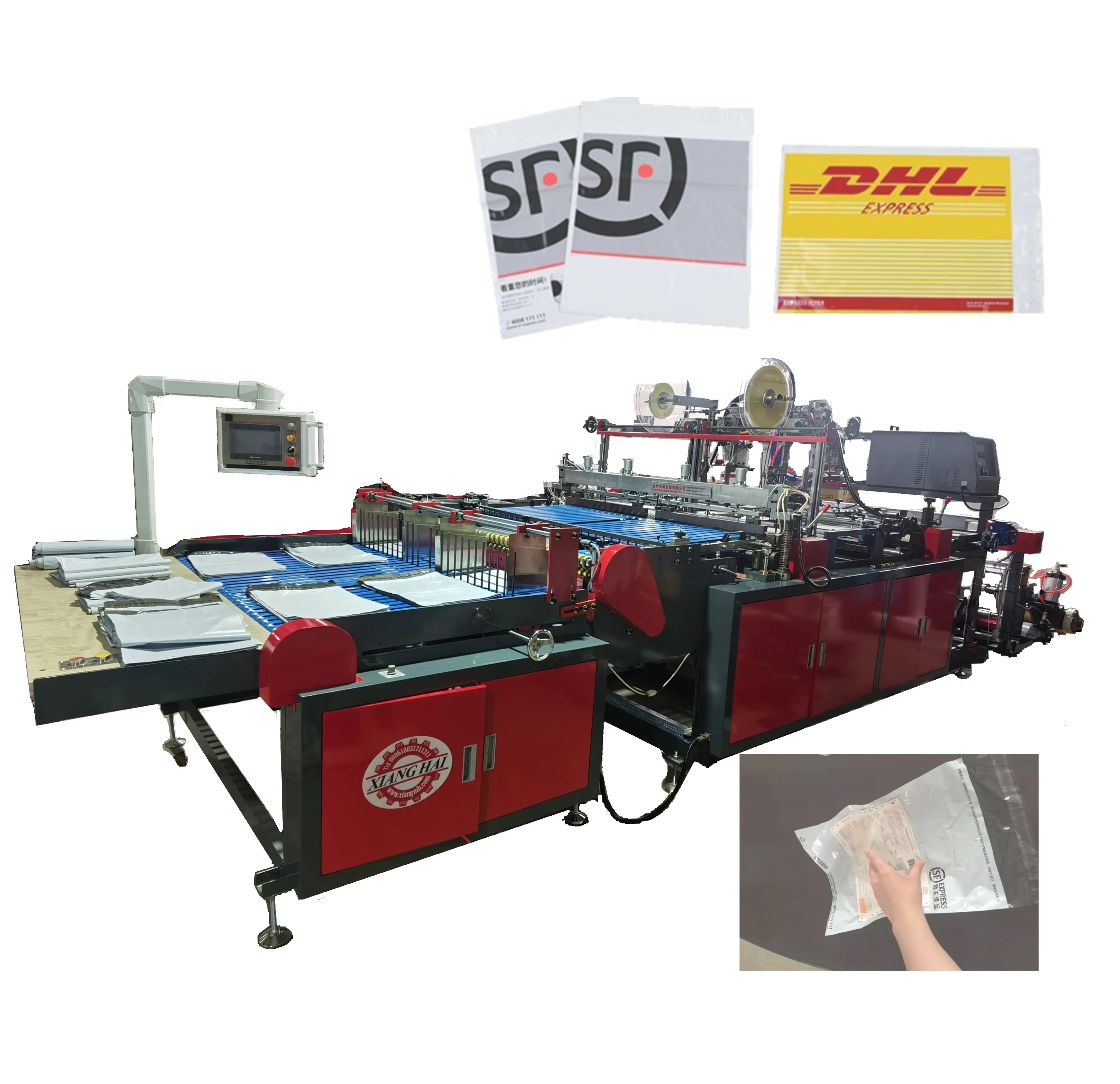 PE Poly Side Sealing Envelope Plastic Express Courier Mailer Bag Making Machine