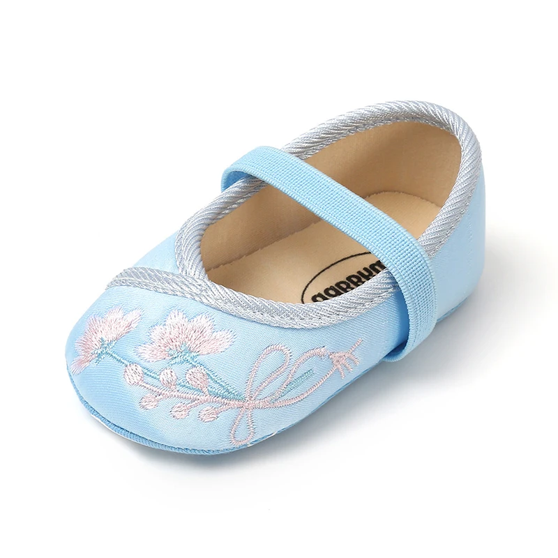 Мокасины для новорожденных EVERTOP в китайском классическом стиле с цветочной вышивкой