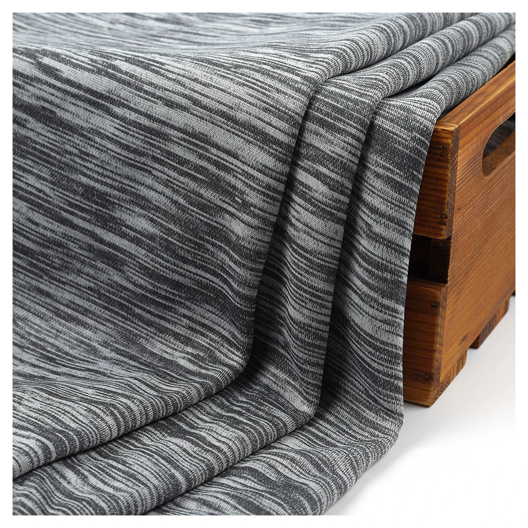 Cationic Polyester Polar Fleece Fabric Melange Breathable Wicking Peach Thermal Soft Hand Feel Elastic Fabric for Sportswear