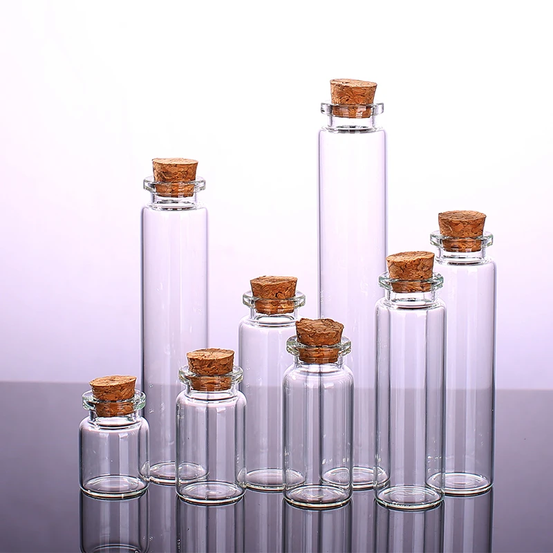 2021hot selling  glass tube vials tea saffron glass bottle with cork