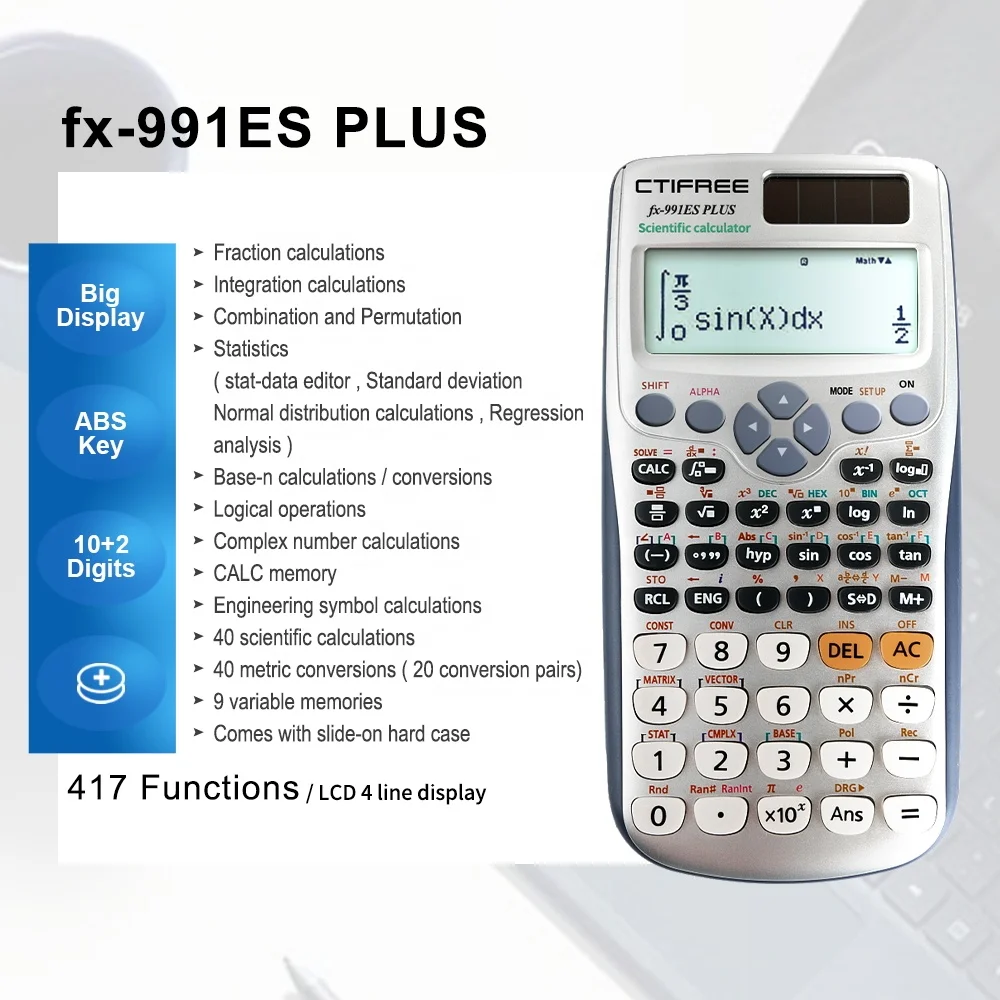 sensitive  button 417 Function School  student Newest design Scientific Calculator fx-991ex School Examination