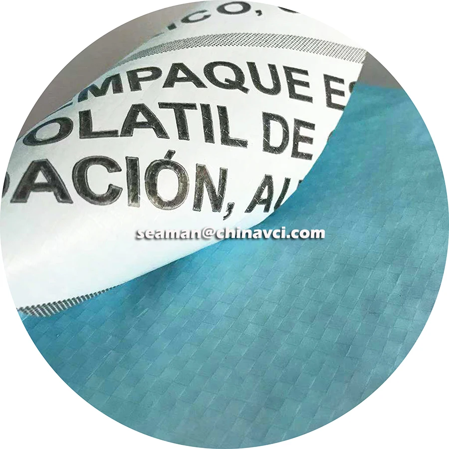 Composite woven fabric raffia with VCI layer, VCI Film Lamination Raffia , VCI Raffia Woven Fabric Cloth Laminated Film/Paper