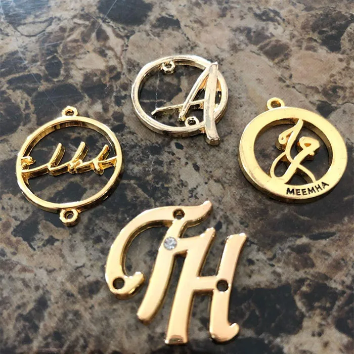 Custom Private Metal Label Clothing Tags Sewing Metal Logo Label For Clothes Garment Handbag Jeans Swimwear Luggage Patch