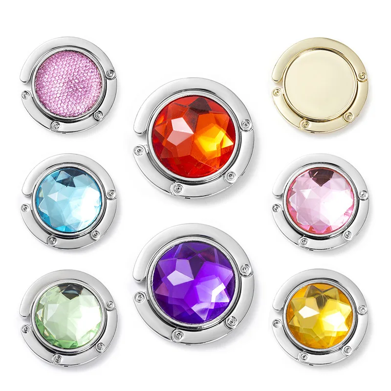 Portable folding crystal bag hanger table hook diamond bag buckle metal bag hanger hook