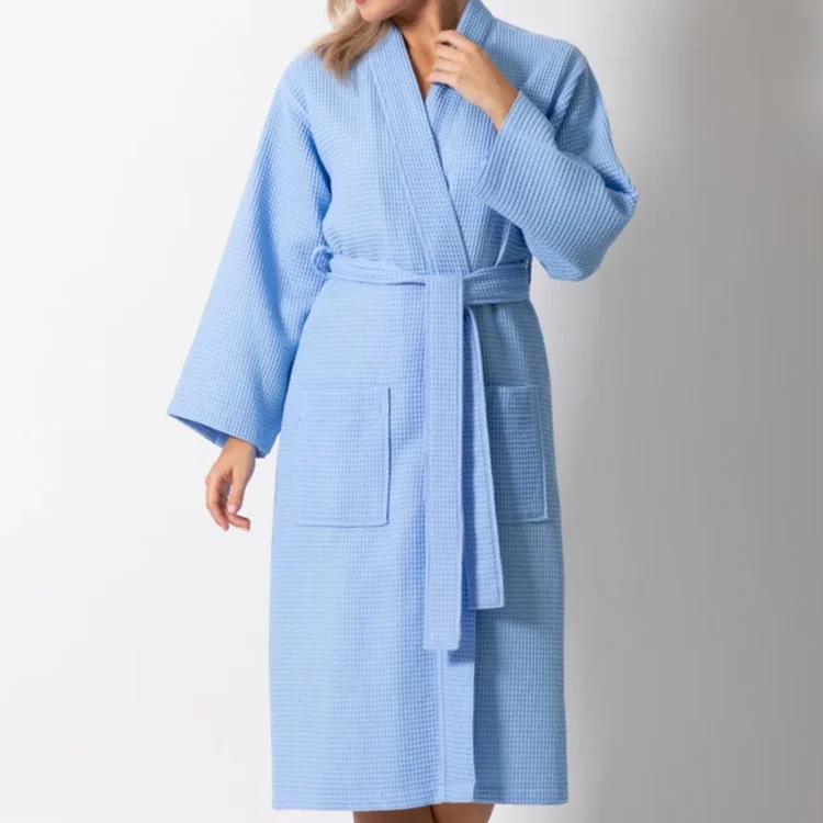 5 Star Hotel Home Standard Waffle Soft Comfortable 100% Organic Cotton Can be Personalized Bathrobe