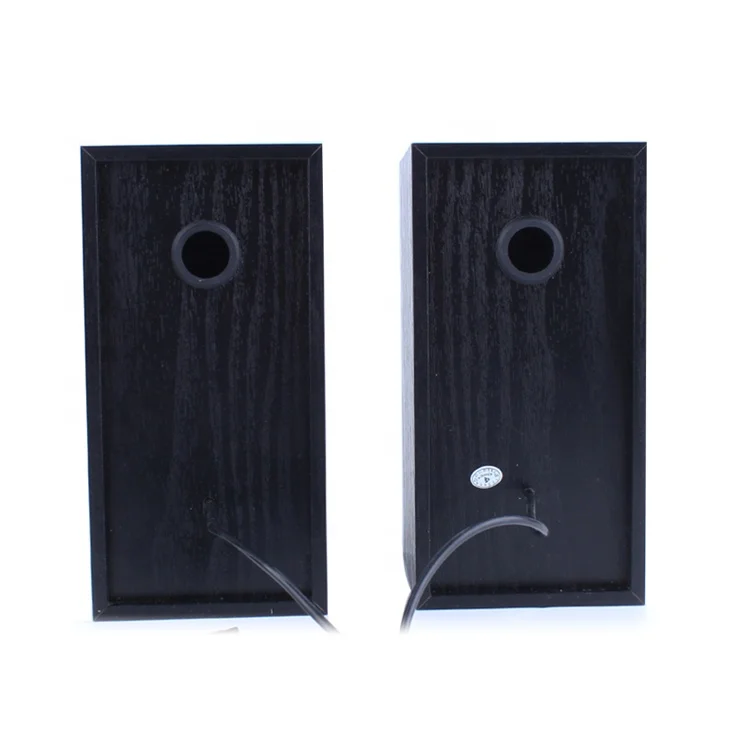 Best sound quality 2.0 wooden desktop speaker Mini Table PC Speaker OEM LOGO