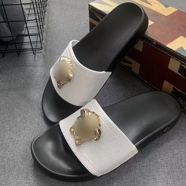 qzab wholesale  women and man platform shoes with head ornament one-piece non-slip beach comfortable casual slippers for women