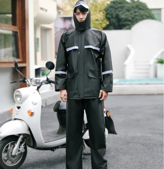 Customized Rain Suit Jacket & Trouser Suit Raincoat for Men Motorcycle Raincoat Waterproof Breathable Anti-storm Reflective
