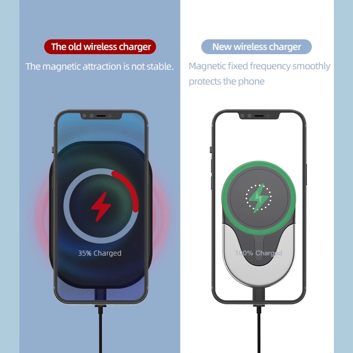 Manufactory Wholesale Generic 7.5W Iphone Quick Charging Air Vent Bracket Original Magnetic Car Charger Wireless For Vw Polo