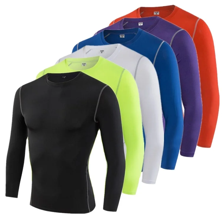 Fitness long-sleeved quick-drying clothing compression clothing football basketball bottoming clothing elastic breathable tights