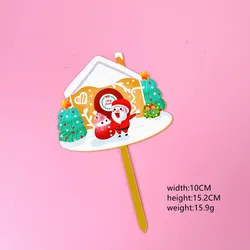 The New Listing Color Printing Cartoon Santa Claus Merry Christmas Acrylic  Cake Topper