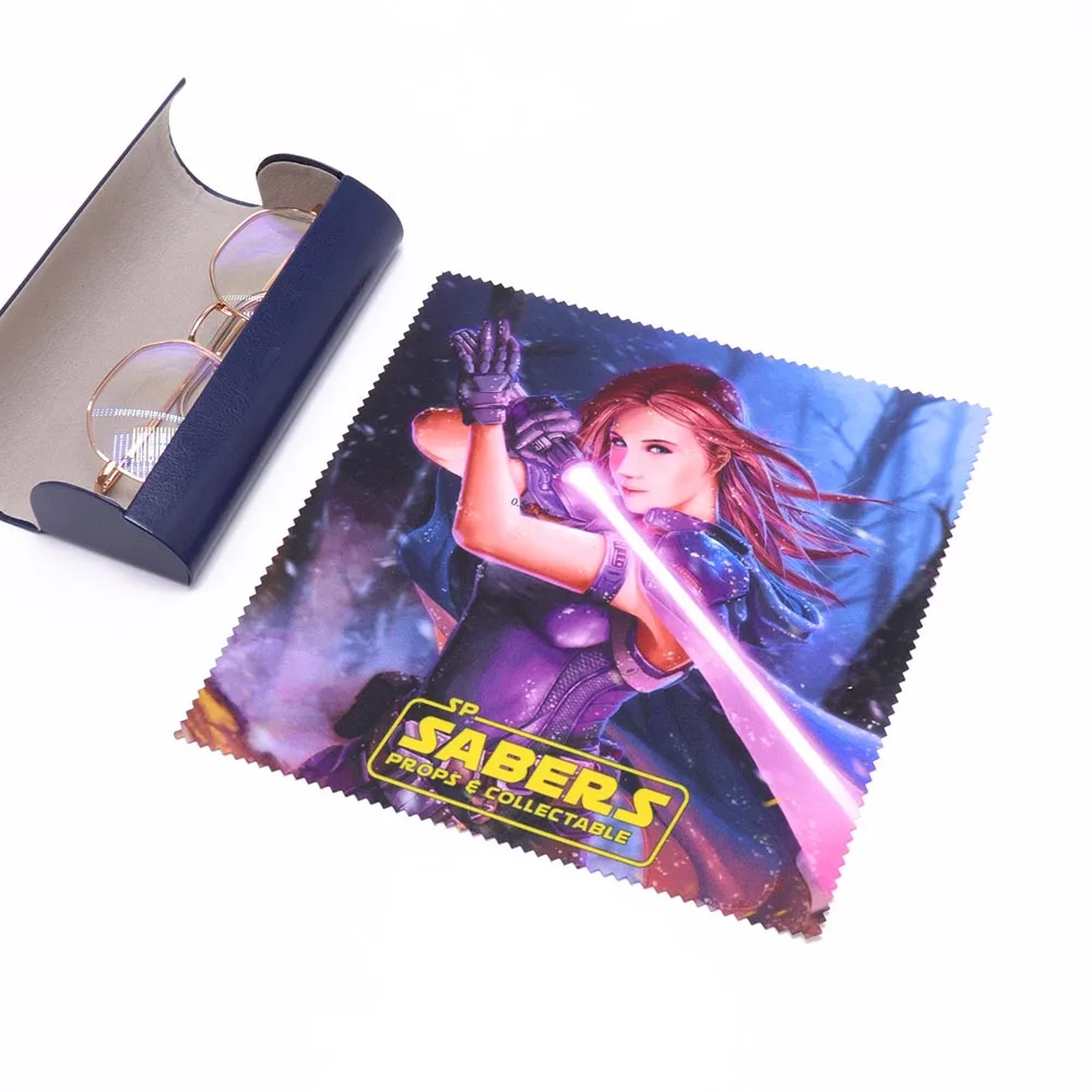 microfiber sude  4color print digital Print computer screen cleaning cloth with logo digital Print adult glasses suede cloth