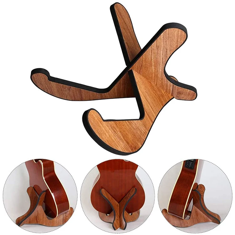 Wholesale musical instrument acoustic guitar accessories wooden acoustic guitar stand