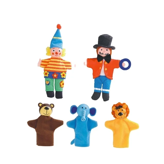 Набор кукол на палец «цирковые», недорогие обучающие игрушки для детей, милая ролевая игра, деревянная игрушка для детей, кукла на палец