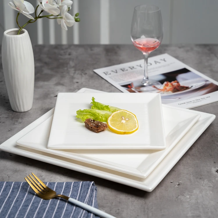 New 100% melamine restaurant white square plates sets dinnerware