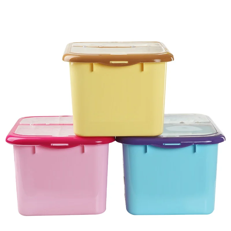 Cheap eco friendly kitchen chinese food box clear plastic 10 15 20 25kg rice grain storage containers with lid for sale