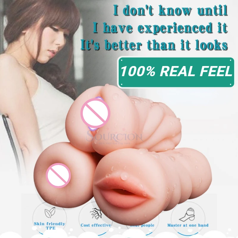 NEW Vagina for Men Toy Sex Toy 4D Realistic Anal Oral Deep Throat Male Masturbator Silicone Artificial Vagina Mouth Erotics Anus
