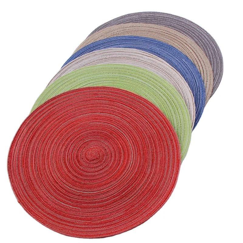 Round Cotton Woven Braided Resistant Placemats Place Mats for Dining Tables Heat Resistant Table Mat Festival Party Supplies