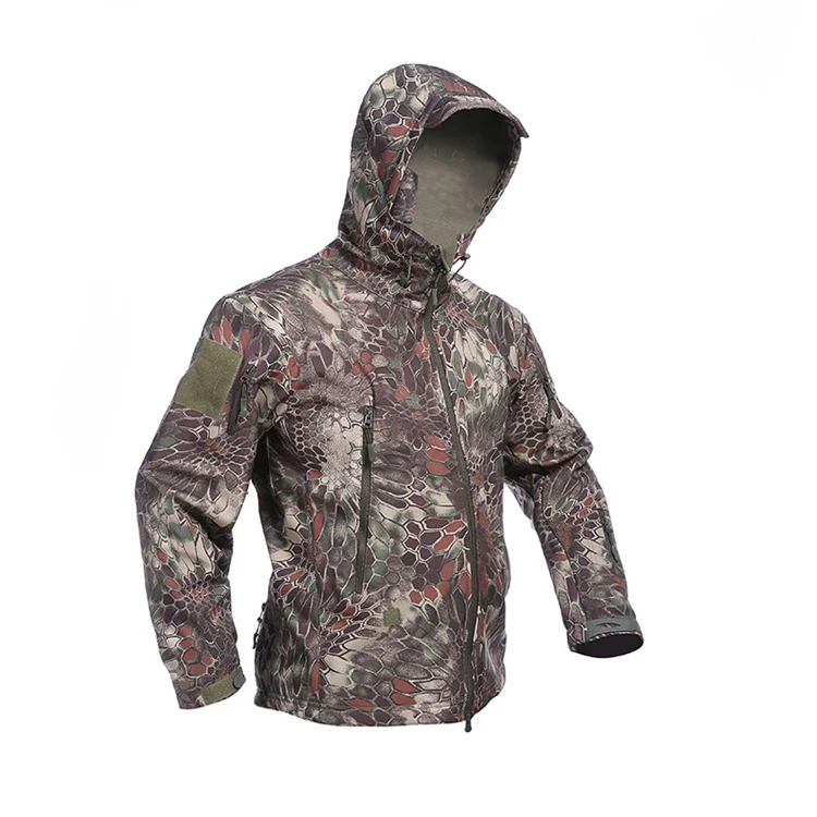 Topgear New Hot Sale Wholesale High Quality Hooded Zipper Camouflage Jacket for Men Waterproof Stand Hunting Print Pattern S-3XL