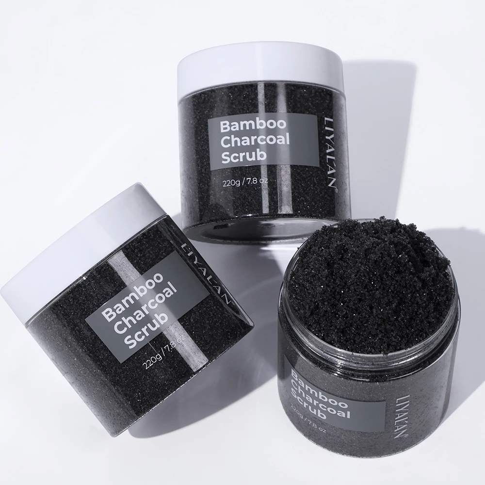 Body Scrub Manufacturers Men Sea Salt Deep Cleansing Foot Exfoliating Vegan Bamboo Charcoal Scrub