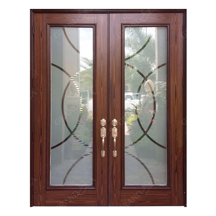 Factory high quality Solid Wood Door With glass Fashion Wooden Doors Design Interior Wooden Doors