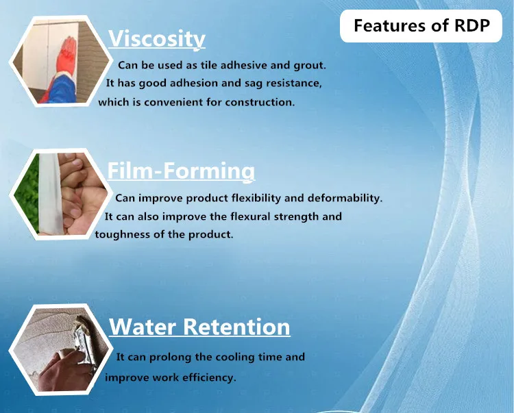 Vae Re-dispersible Polymer Powder For waterproof products RD powder for mortar and tile adhesive