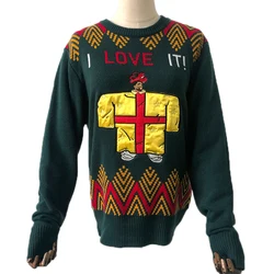 High Quality Wholesale Custom Cheap Fashion Round Neck Pullover Sweater Sweater Knitting Machine Price Funny Christmas Sweaters