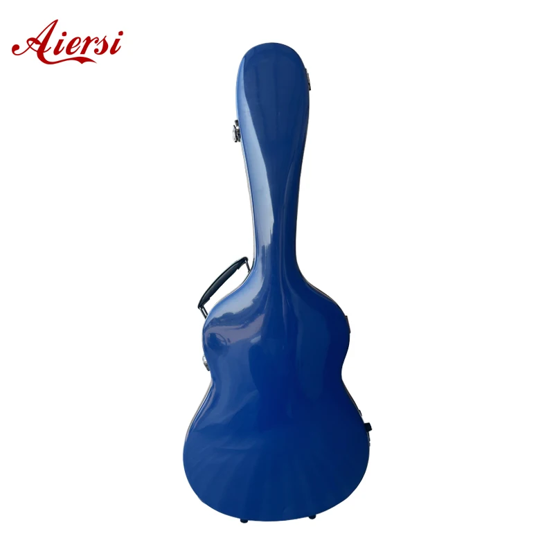 Aiersi High quality blue Fiberglass guitar case with good price for classical and Acoustic guitar