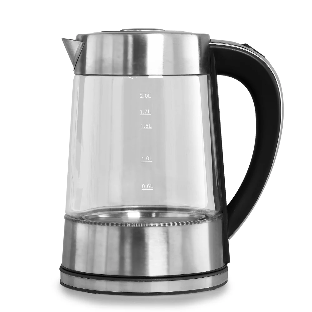 
2L Speed-Boil Stainless Steel 304 Food Grade Glass Tea Pot Coffee Electric Water Kettles 