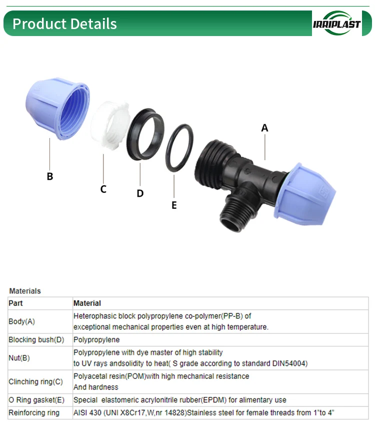 plastic pipe factory HDPE Compression Fittings for irrigation Plastic pipe for irrigation PN16  plastic pipes for cold water