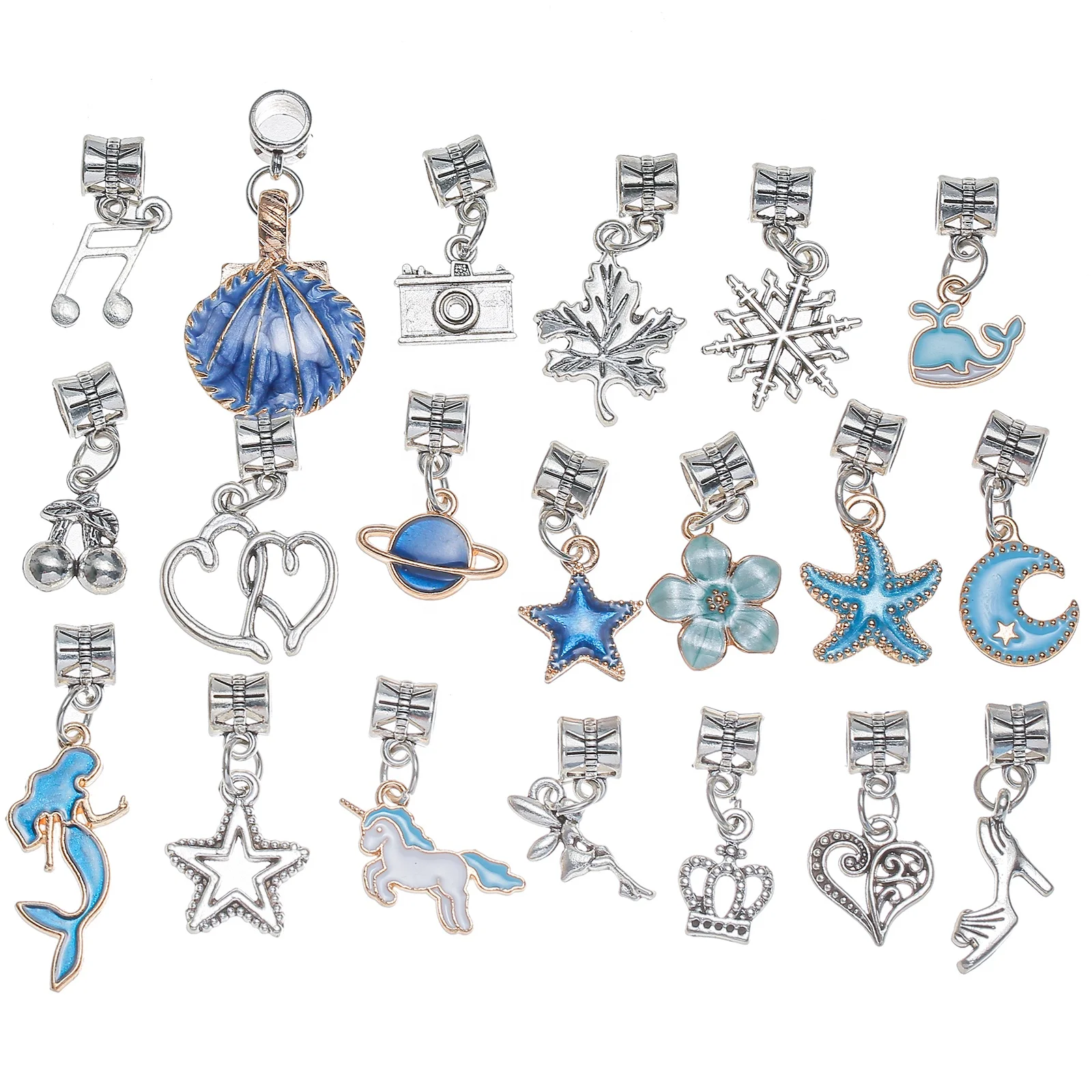 New arrivals Enamel Alloy set Heart Moon Jewelry Bracelet Accessories DIY charms Pendants for jewelry making Pandor jewelry