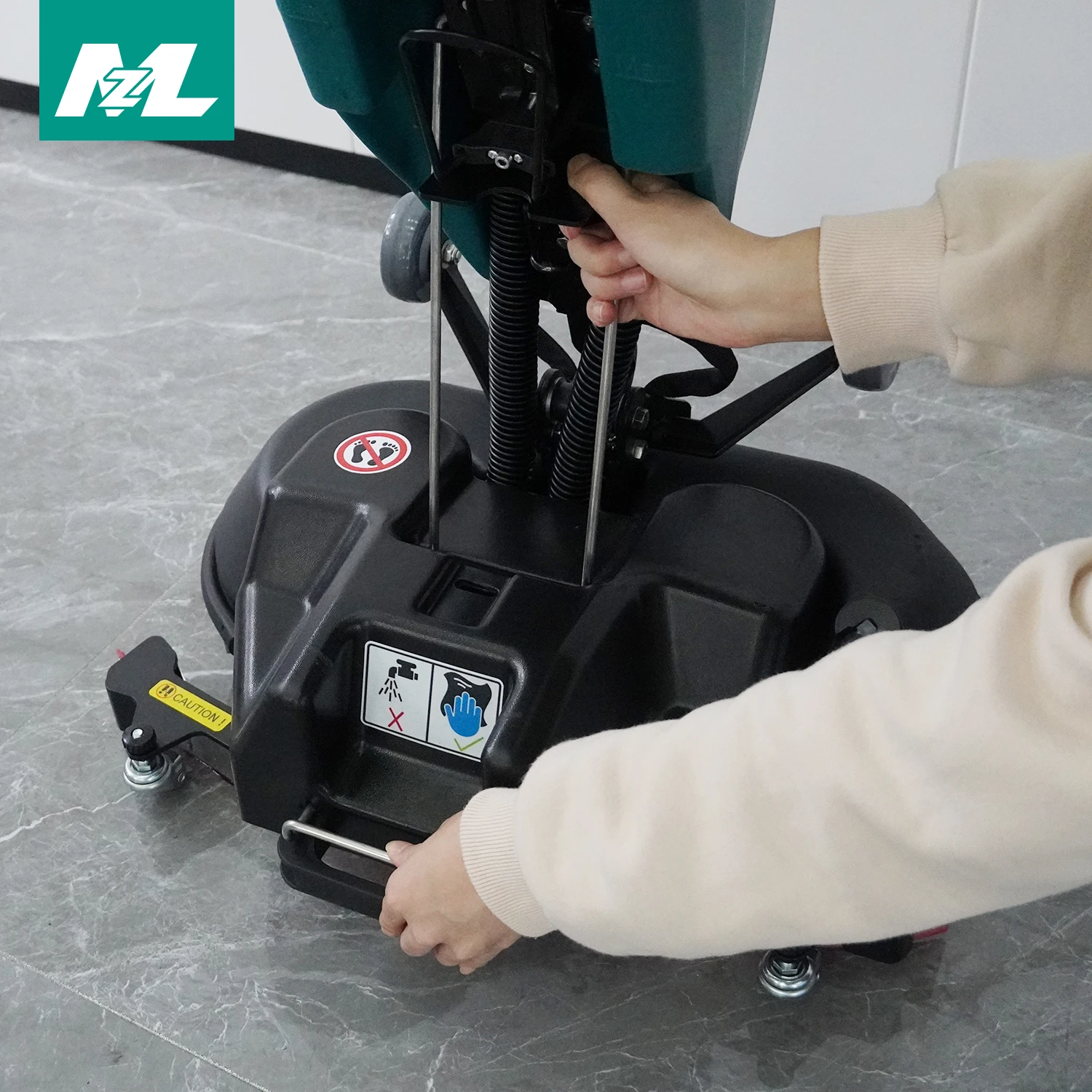 MZL Industrial Floor Scrubber Electric Double Brush Mini Floor Scrubber Machine