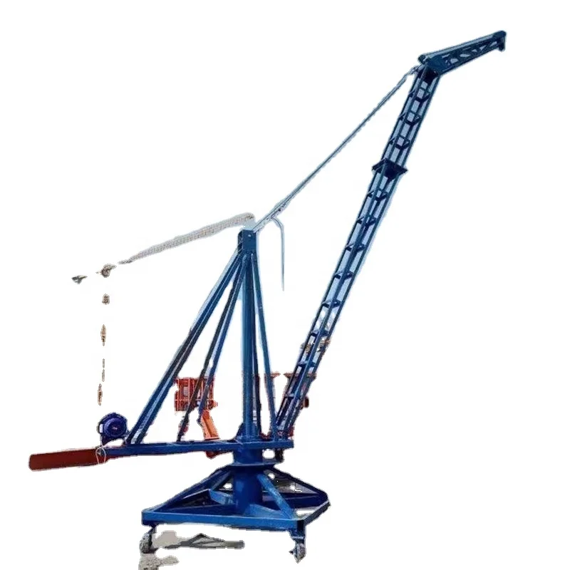 Small cargo handling cranes for workshops, warehouses, fishing grounds etc. Quay deck high level fish pond cranes