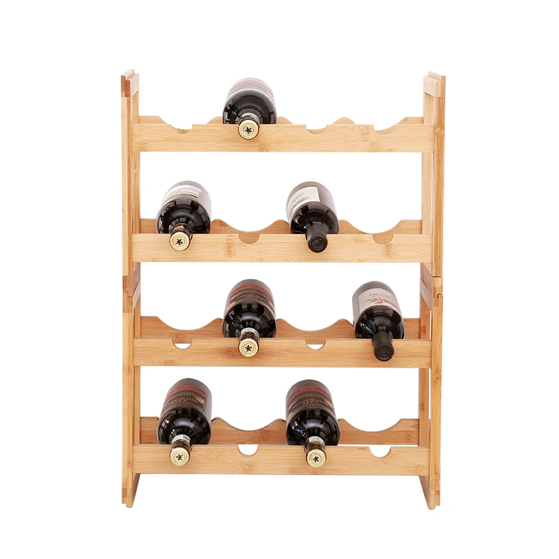 TAOTAOJU Durable Bottle Storage Racks New Arrival Custom High Quality Practical Wooden Natural Wood Red Wine Rack