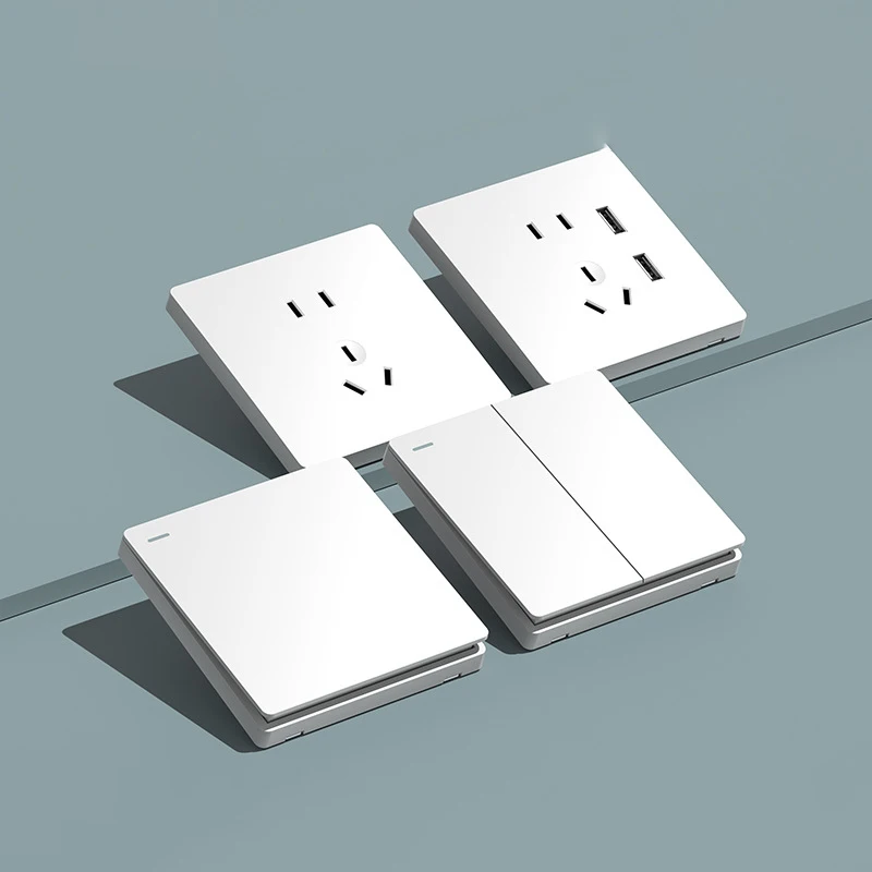 Wall Socket Dual Electric Wall Charger Dock Station Socket Power Outlet Panel Plate With Switch