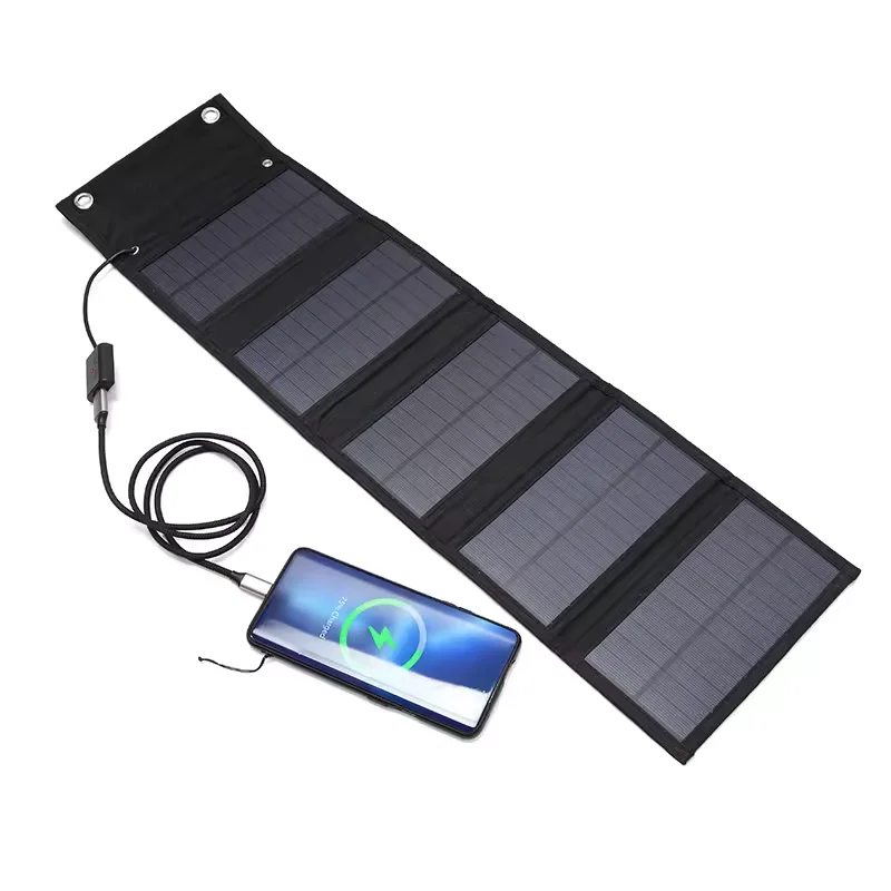 Portable Mini Tiny Small Panel Solar Plegable Mono Crystalline PET Foldable Folding Thin Film Solar Cell Panel Phone Charger