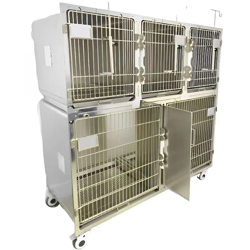 factory supply  Veterinary  5 door Cages 304 Stainless Steel Combined Cat Dog Pet Animal Cages Veterinary Kennel  (model A)