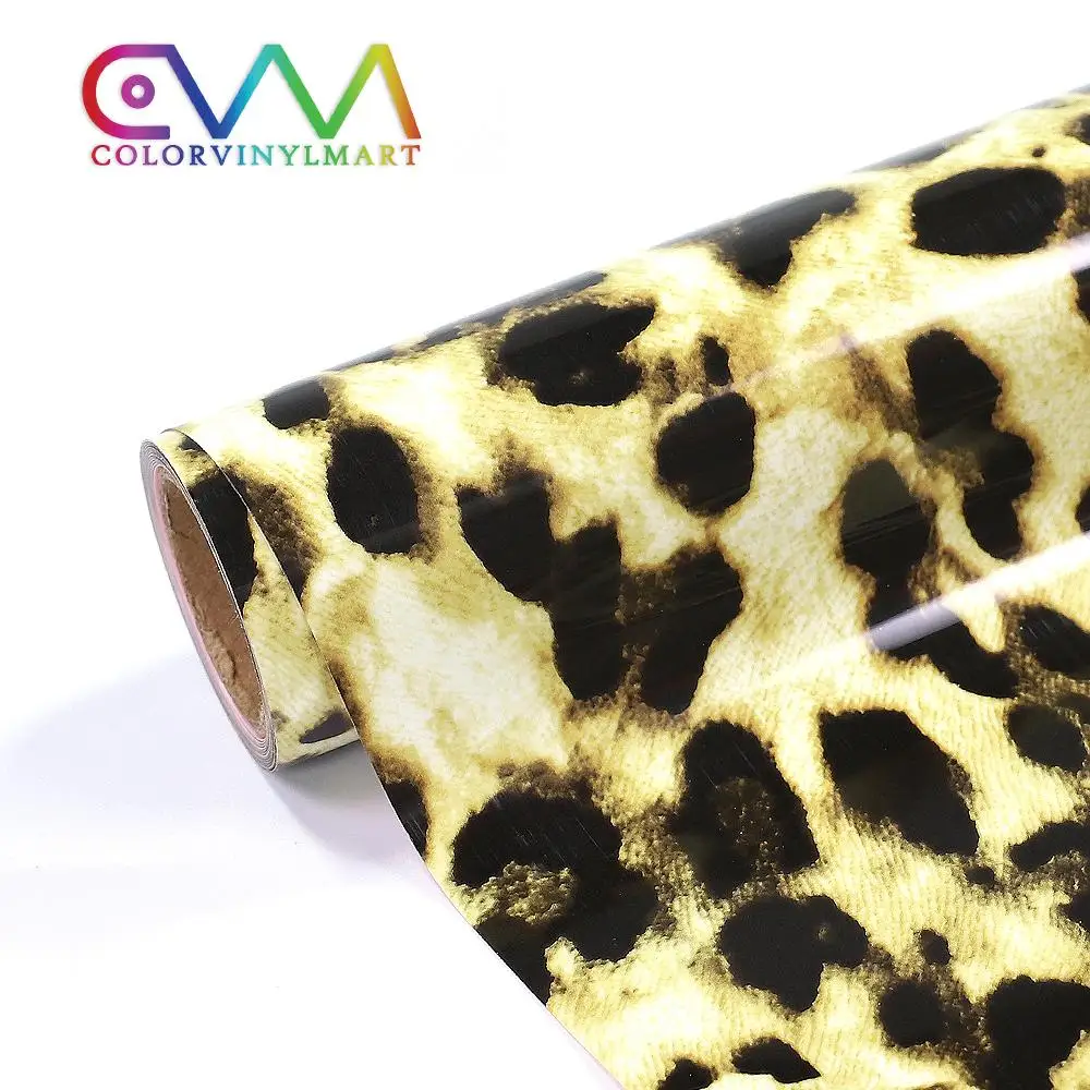  Hot Sale New Product Easy To Weed Htv Pvc Film Camouflage Leopard Print Heat Transfer Vinyl Rolls For Textile clothing