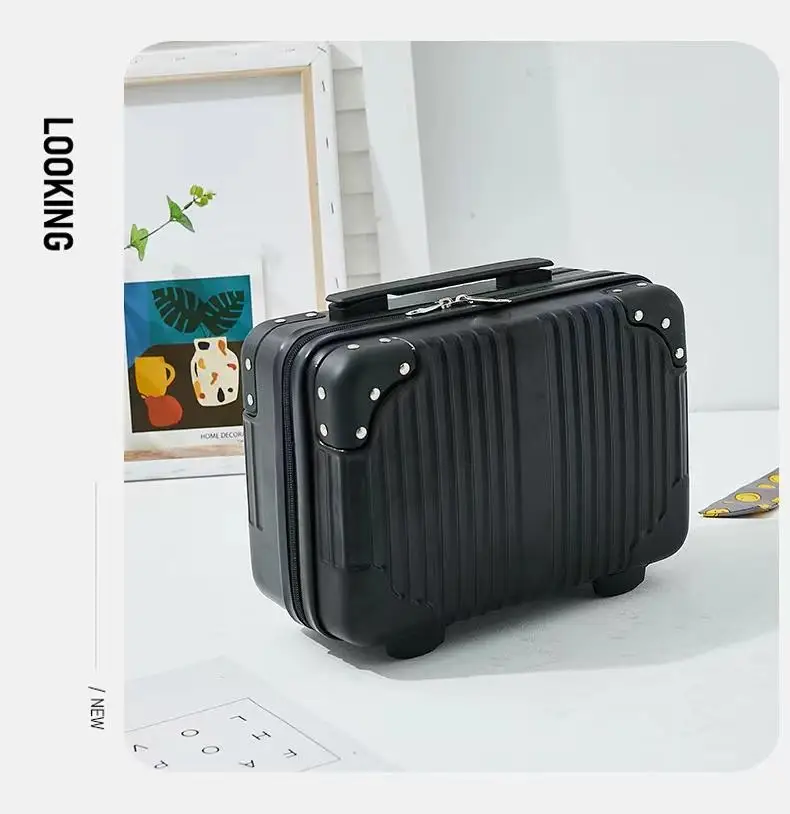 cream Hand-held makeup case 14 inch small suitcase Vintage gift box gift box travel case wholesale