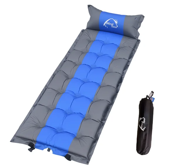 
Camping Self-Inflating Foam Sleeping Pad Air Mattress Thicker and Wider with attached Pillow 